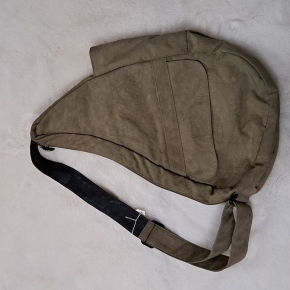 Ameribag Healthy Back Purse Multi Pocket Adjustable Strap Bag Khaki/Green - Picture 5 of 8